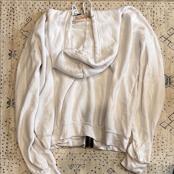 Aviator Nation 5 STRIPE RELAXED ZIP HOODIE - WHITE - Picture 3 of 5